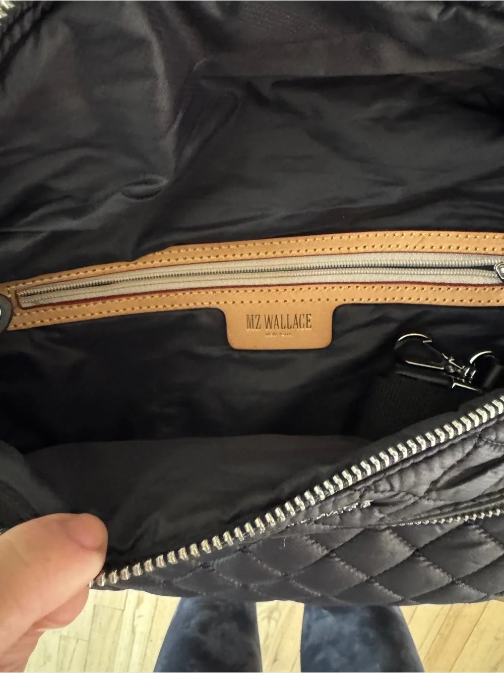 MZ Wallace Crosby Black Quilted Crossbody Belt Bag - Picture 5 of 9